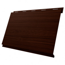 Сайдинг металлический Вертикаль Grand Line Print Elite 0.45 мм Choco Wood