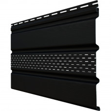 Софит виниловый Grand Line Premium Acryl частично перфорированный 3 м Черный